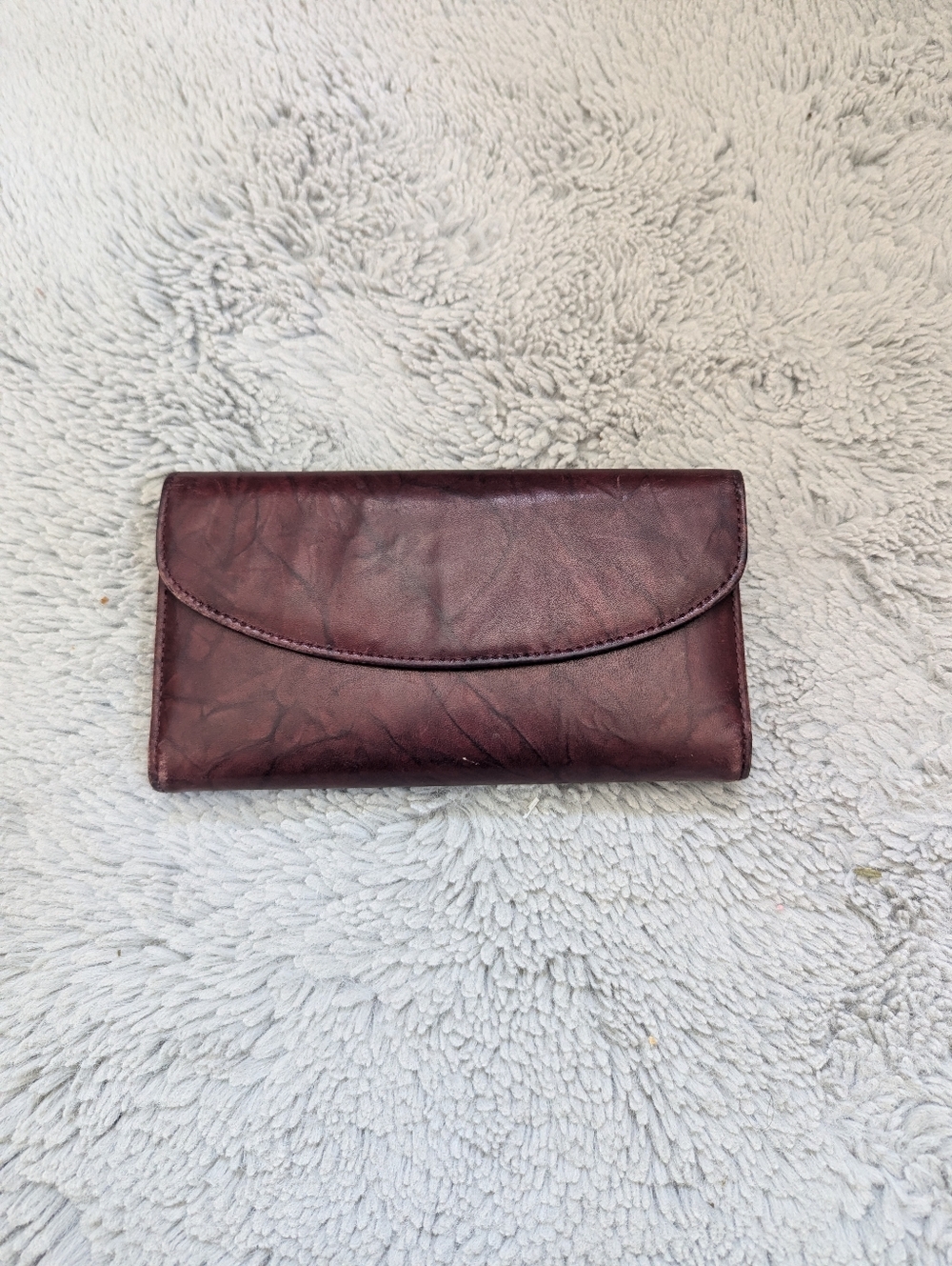 Genuine Leather Kiss-Lock Clutch Wallet, Multi-Compartment